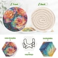 thumbnail image 4 of WOBOGO Dyeing Rose Coil Coasters Set of 6 Minimalist Cotton Woven 3.94 inch Non-Slip Insulated and Absorbent Home Accessories., 4 of 7