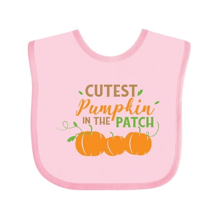 

Inktastic Cutest Pumpkin in the Patch Leaves Autumn Fall Boys or Girls Baby Bib
