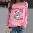 thumbnail image 2 of Fiaer Christmas Sweatshirts for Women I Want to Do a Hippo for Christmas Pullover Plus Size Crew Neck Long Sleeve Trendy Tops Pink XL, 2 of 4