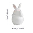 thumbnail image 3 of 6 Inch White Resin Easter Bunny Figurine with Carrot - Spring Home Table Centerpiece Farmhouse Decor for Indoor Easter, Christmas, and Housewarming Party Decorations, 3 of 6