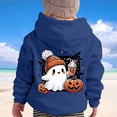 thumbnail image 2 of Gunia Kids Boys Girls Halloween Ghost Sweatshirt Hoodie Long Sleeve Soft Sweatshirt Graphic Cute Pullovers Top Clothes Fall Blue 9-10 Years, 2 of 6
