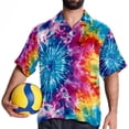 thumbnail image 4 of tie dye117 Men's Short Sleeve Poplin Shirt, Casual Button Down Shirts, Printed Summer Beach Shirt, Unisex Casual Button Down Top, 4 of 6