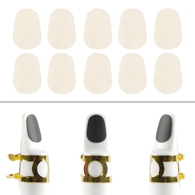 10 piezas de s para boquillas de saxofón, cojines adhesivos para instrumentos musicales de 0,5mm Claro shamjiam Boquilla Parches Almohadillas