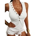 thumbnail image 2 of Sherrylily Women Tank Tops Summer Sleeveless Henley Shirts Low Cut Button Down Knit Tee, 2 of 4