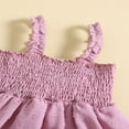 thumbnail image 4 of Été Bébé Filles Sans Manches Combinaison Casual Suisse Point Froncé Spaghetti Sangle Robe Romper pour Tout-Petit Nouveau-Né, 4 of 8