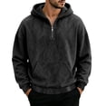 thumbnail image 3 of Atkumj Mens Pullover Hoodies with Half Zip Vintage Fashion Solid Color Hooded Sweatshirt Casual Long Sleeve Fall Hoodies with Kangaroo Pocket 3XL, 3 of 4