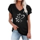 thumbnail image 1 of Blusa informal con estampado de manga corta y cuello en V de verano para mujer con estilo OAVQHLG3B Store  lin121212, 1 of 4