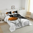 thumbnail image 3 of 3D Basketball Bedding Comforter Sets Teens Basketball Gaming Bedding Set Twin Black White Basketball Court Duvet Insert Sport Quilted Comforter 2pcs Microfiber Breathable Bedding, 3 of 6