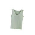thumbnail image 1 of Jumpingount Ropa interior térmica para mujer, chaleco, Otoño Invierno, hogar, escuela, exterior, capa básica, cuerpo delgado, Tops cálidos, ropa interior Camisetas sin mangas Verde claro Jumpingount AP013513-04, 1 of 6