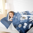 thumbnail image 4 of Homewish Cute Cartoon Daisy Bedding Comforter Set,Rustic Flower Butterfly Twin Comforter Sets,Blue White Bedding Set For Girls Kids,Microfiber Bedroom Decor Reversible,2pcs, 4 of 8