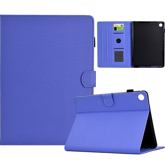 Case for Lenovo Tab M10 Plus 3rd Gen 10.6 inch (2022), Fiber Texture PU Leather Folio Stand Cover Flip Tablet Case with Credit Card Slot & Auto Wake/Sleep & Magnetic Clasp, Purple
