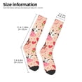 thumbnail image 4 of Fotbe Cow Flower And Heart print Women's Men's Novelty Crew Socks Cotton Socks Knee High Socks for Walking,Running,Nurses,Pregnancy, 4 of 8