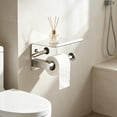 thumbnail image 4 of Stainless Steel Wall Mounted Toilet Paper Holder with Storage Shelf - Rust-Resistant Bathroom Organizer for Residential and Commercial Restrooms Silver, 4 of 6