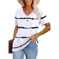 thumbnail image 1 of Camisa Lunivop de manga corta con cuello en V casual de verano, 1 of 4