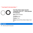 thumbnail image 2 of Front Disc Brake Caliper Seal Kit - Compatible with 1971 - 1986 Chevy K10 Suburban 1972 1973 1974 1975 1976 1977 1978 1979 1980 1981 1982 1983 1984 1985, 2 of 2