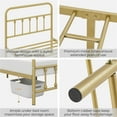thumbnail image 4 of Fullfurnique Classic Iron Platform Bed Frame with High Headboard and Footboard, King, Antique Gold, 4 of 9