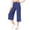 Dark Blue, variant on Gauchos Pants - Women's High Waisted Straight Leg Casual Sporty Travel - Versatile Seven Eighths Yoga Pants for Summer,Black S