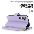 thumbnail image 4 of Wallet Case for Galaxy A55, [TPU Shockproof Interior Case] Kickstand [RFID Blocking] Card Slot, Magnetic PU Leather Folio Cover Compatible,With strap,Flip Cover with Card Holder,Lightpurple, 4 of 14