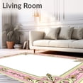 thumbnail image 2 of ODIKA 6'x9' Machine Washable Non-Slip Area Rug, Natural Hide with Vintage Medallion Border Details High Traffic Rug, Pink, 531896, 2 of 7