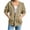 Khaki, variant on 3/4 Length Sleeve Jackets for Women Drawstring Casual Trendy Shirts Fall Workout Outerwear with Pockets