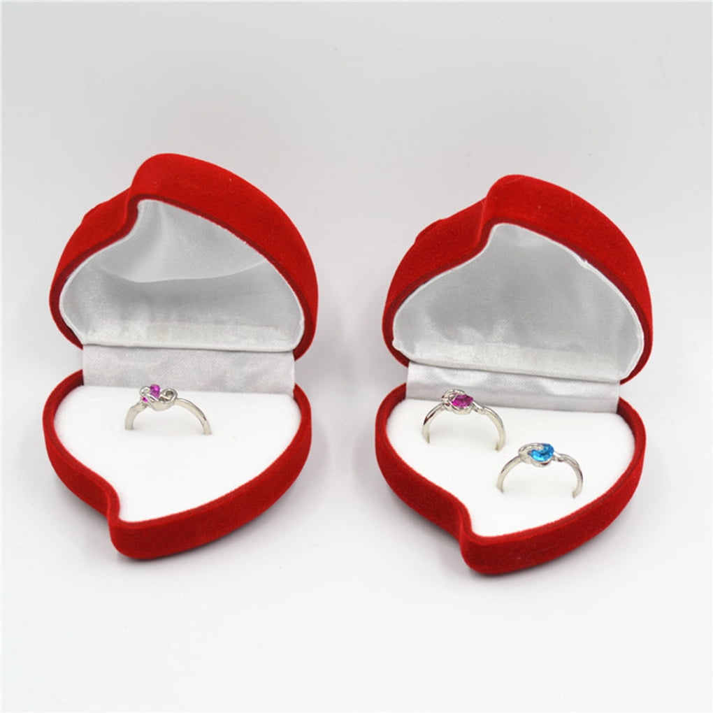 Wholesale 24X Heart-shaped Velvet Ring Earring Jewelry Display Box Case Gift UK 