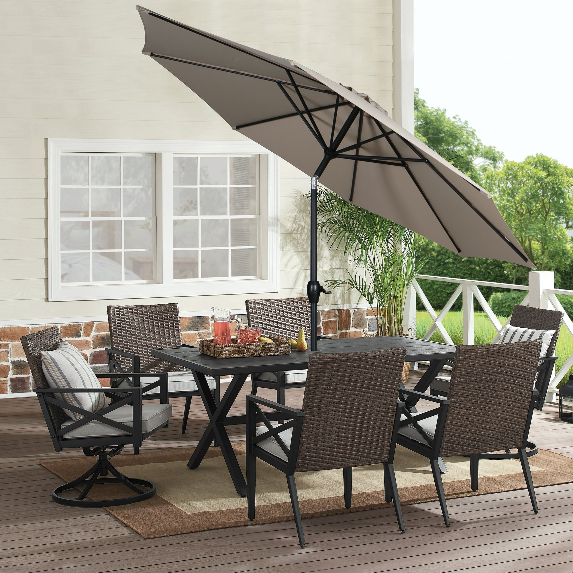 black patio umbrella at walmart AreShark 9 FT for Outdoor, Outdoor Table Umbrella with Push Button Tilt and Crank, Outdoor Patio Umbrellas with 8 Sturdy Ribs for Market, Garden, Pool (Black) : Patio up lifting mechanism that opens and closes the umbrella and convenient tilt feature for positioning the umbrella for protection from the suns rays Black Half Patio Umbrella