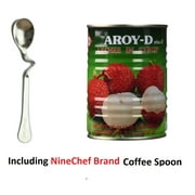 NineChef Bundle - Aroy-D Aroyd Lychee in Syrup 20 oz Plus One NineChef Brand Coffee Spoon