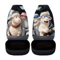 thumbnail image 2 of HUISEFOR Cute Sheep Car Seat Cover 2 Pack Breathable Car Front Seat Protector Elastic Polyester Cars Interior Accessories Fashion Fits for Cars SUV, 2 of 4