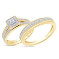thumbnail image 2 of AFFY White Natural Diamond Engagement & Wedding Trio Band Ring Set In 10k Yellow Gold (0.5 Cttw), 2 of 9