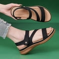 thumbnail image 4 of Womens Walking Sandals Open Toe Arch Support Orthopedic Shoes Thick Soft Sole Breathable Footbed Slingback Summer Dress Shoes Black Size 6.5, 4 of 6