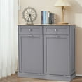 thumbnail image 2 of HARIPUL Double Tilt Out Trash Cabinet 26 Gallon Waste Bins Hidden Trash Bin w/ Hiddles for Kitchen, Gray, 2 of 7