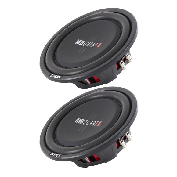 2) MB Quart DS1-254 Subwoofers Minces Peu Profonds de 800 Watts 4 Ohms pour Voiture Camion sous-Verre en PVC