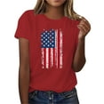 thumbnail image 5 of successthop 4th of July Tops for Women Flags Plus Size Patriotic T Shirt Holiday Shirts Crewneck Short Sleeve Clothes XL, 5 of 6