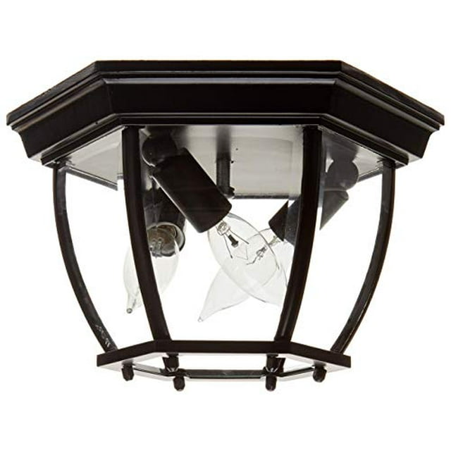 Acclaim 5602BK Flush Mount Collection 3-Light Ceiling Mount Outdoor Light Fixture, Matte Black