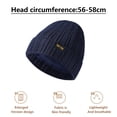 thumbnail image 2 of Gorro de invierno con forro de satén para mujer y hombre, gorro holgado con forro de seda para invierno, gorro de punto cálido con puños, 2 of 5