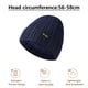 thumbnail image 2 of Gorro de invierno con forro de satén para mujer y hombre, gorro holgado con forro de seda para invierno, gorro de punto cálido con puños, 2 of 5
