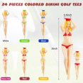 thumbnail image 2 of Bikini Golf Tees Colorful Pin-Up Lady Girl Golf Tee Funny Plastic Golf Tees Bikini Women Golf Tees Golf Accessories for Home Golf Training, 3 Inch (24 Pieces), 2 of 6