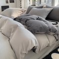 Ins Style Solid Color Duvet Cover Set Washed Cotton Bedclothes