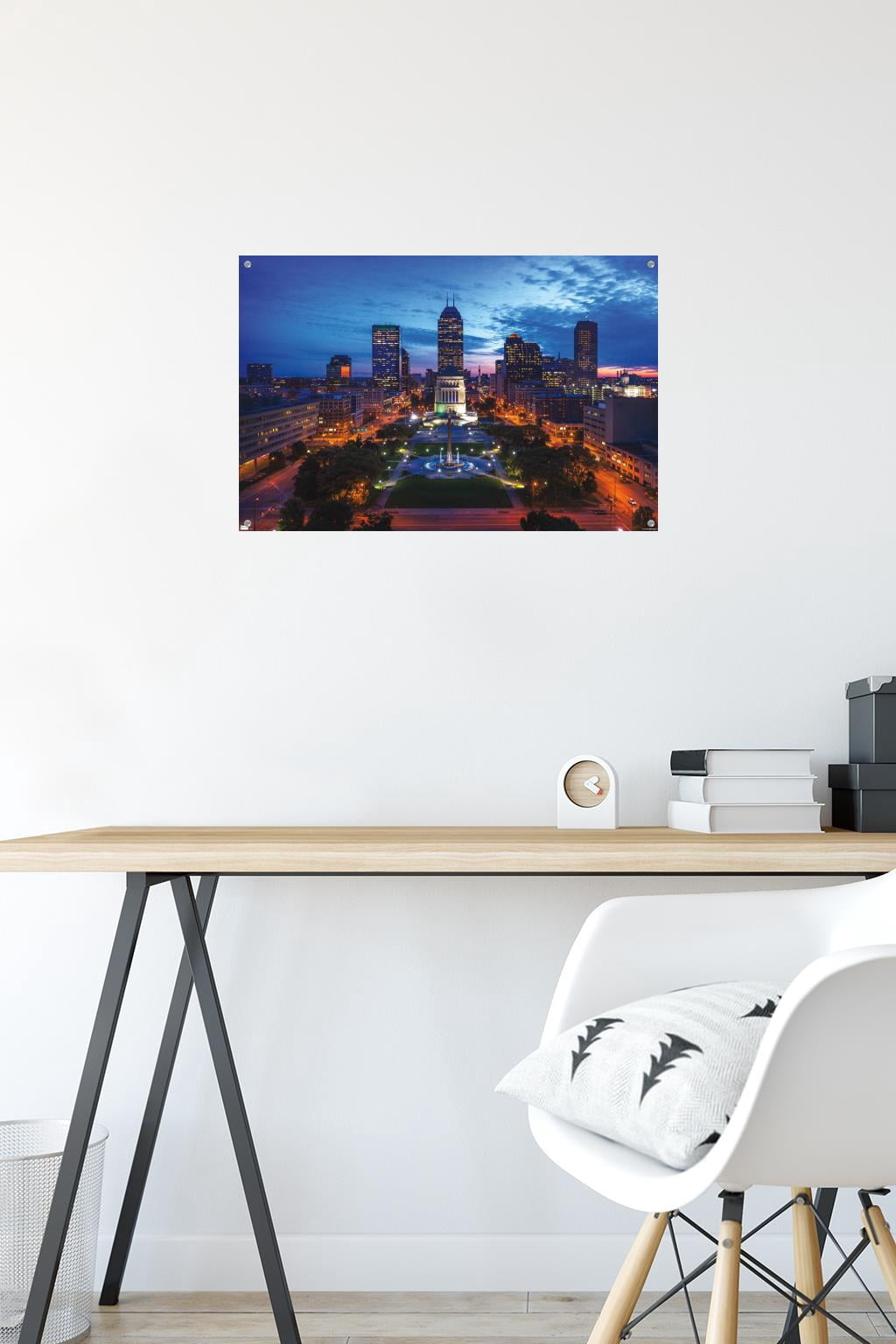 Cityscapes - Indianapolis, Indiana Wall Poster with Pushpins, 14.725" x 22.375"