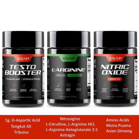 Snap Supplements Nitric Oxide Booster - Growth & Building Powder, 90 Days Supply