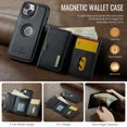 thumbnail image 2 of Allytechgroup Wallet Case for iPhone 15, PU Leather Wallet Case with Detachable Cards Holder Kickstand Support Wireless Charging Shockproof Protective Bumper for Women Men, Black, 2 of 11
