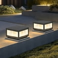 thumbnail image 4 of Resenkos Solar Wall Lamp with Dimmable LED(2 pack), Solar Powered Vintage Street Lights Outdoor, Solar Light for Lawn, Pathway, Black, 4 of 11