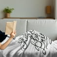 thumbnail image 3 of Keep Calm Soft Flannel Fleece Throw Blanket, Be a Princess Romantic Words with Hand Letters Save the Date Print, Cozy Plush for Indoor and Outdoor Use, 50" x 60", Black White, by Ambesonne, 3 of 5