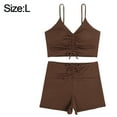 thumbnail image 2 of Traje de baño vintage de dos piezas para mujer, bikini retro de cintura alta fruncido con cuello halter y trajes de baño inferiores para mujer, 2 of 5