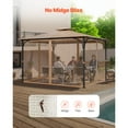 thumbnail image 5 of KFFKFF Gazebo Netting Replacement, Compatible with Most 10 x 12 x 7.3 FT Gazebos, Outdoor Mesh Sidewalls, 4-Panel Patio Curtain with Double Zipper, Protective Canopy Screen (Netting Only), 5 of 9