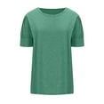 thumbnail image 5 of Summer Puff Sleeve Pleated Shirts for Women Crew Neck Tunic Tops Pure Basic T-Shirt Loose Fitted T Shirts Trendy Dressy Tee Shirts Holiday Beach Party Blouses, 5 of 6