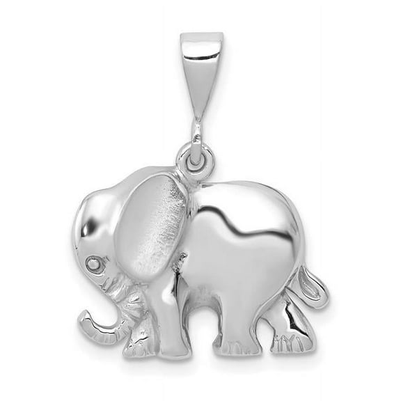 Finest Gold 14K White Gold Elephant Charm