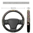 thumbnail image 3 of Renewold Bohemian Flower Black Car Steering Wheel Cover Universal 15 inch Non-slip Comfortable Stretch Auto Steering Wheel Cover, 3 of 6