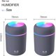 thumbnail image 4 of Humidificador de 300 ml, mini humidificador para automóvil, iluminación ambiental colorida, para el hogar, la oficina, el dormitorio, rociado intermitente y rociado continuo (negro) brillar Electrónica, 4 of 5