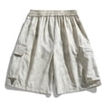 thumbnail image 4 of LpwkSSA Mens Vintage Cotton Cargo Shorts Multi Pocket Design Durable Fabric Relaxed Silhouette for Outdoor Adventures Yellow XXXL, 4 of 9